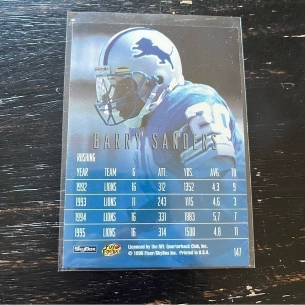 1986 skybox rookie record holders Barry sanders no.147